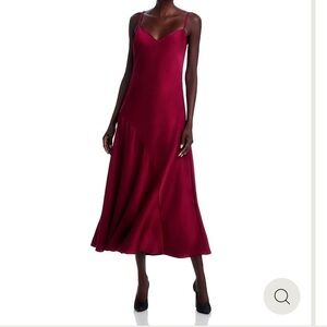 Elegant Burgundy Spaghetti Strap Dress